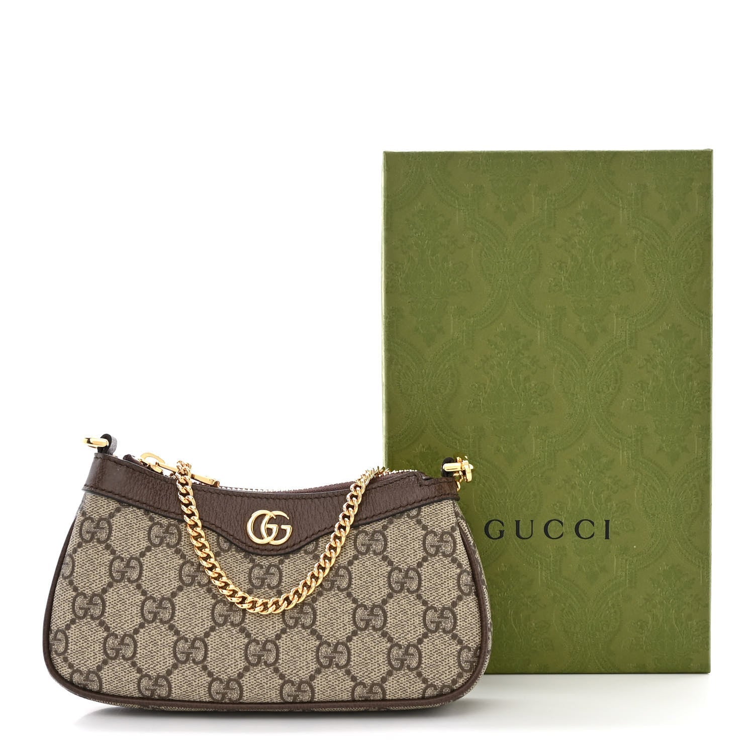 GUCCI GG SUPREME MONOGRAM MINI OPHIDIA CHAIN BAG