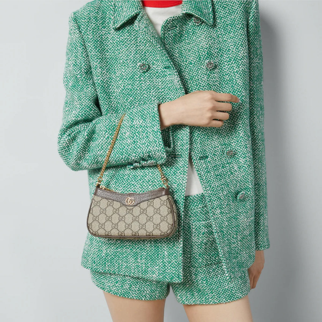 GUCCI GG SUPREME MONOGRAM MINI OPHIDIA CHAIN BAG