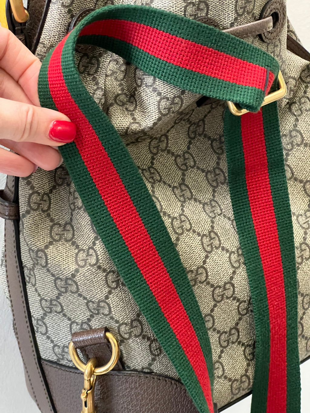 GUCCI GG SUPREME MONOGRAM NEO VINTAGE DRAWSTRING BUCKET BACKPACK