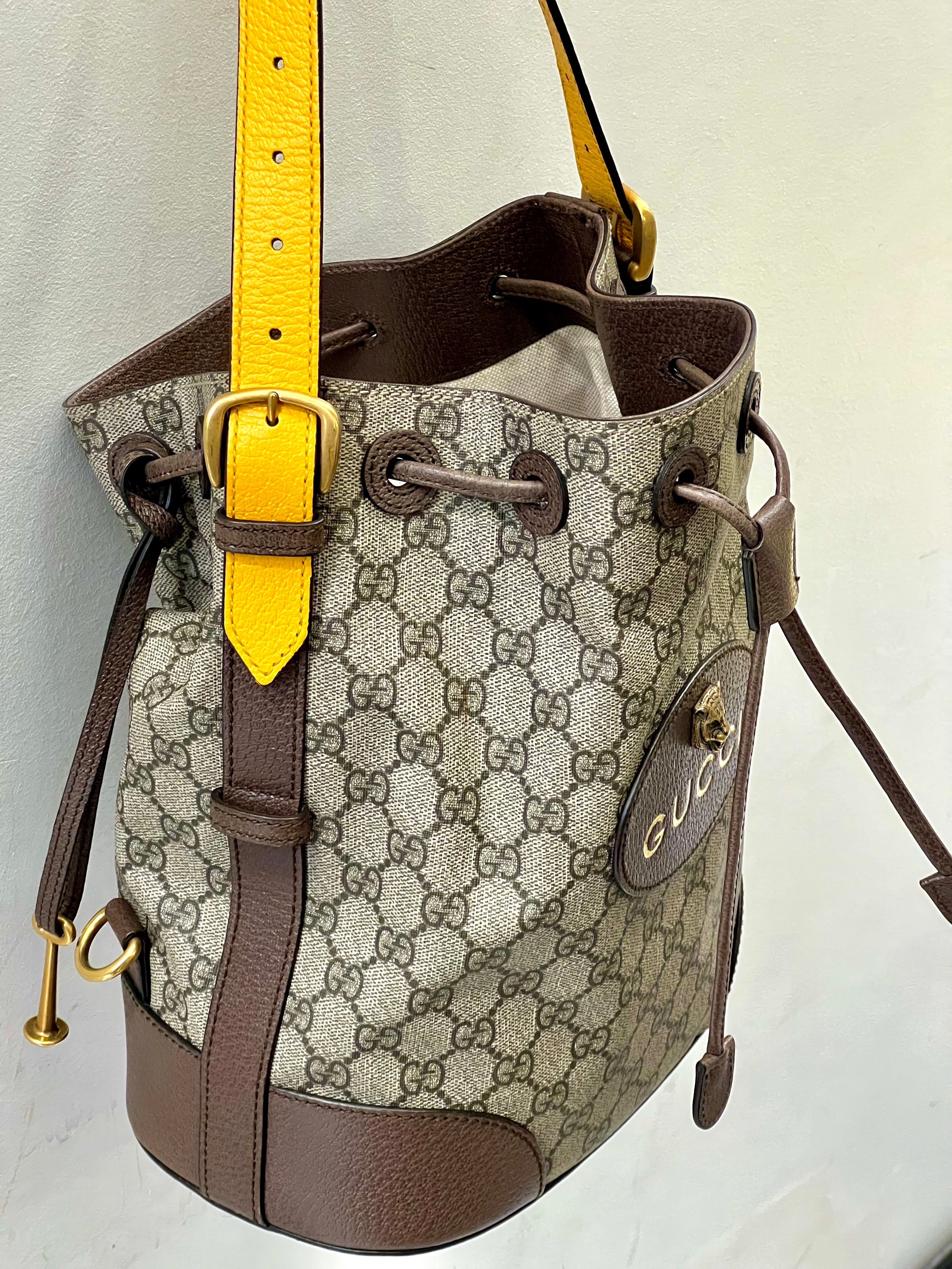 GUCCI GG SUPREME MONOGRAM NEO VINTAGE DRAWSTRING BUCKET BACKPACK