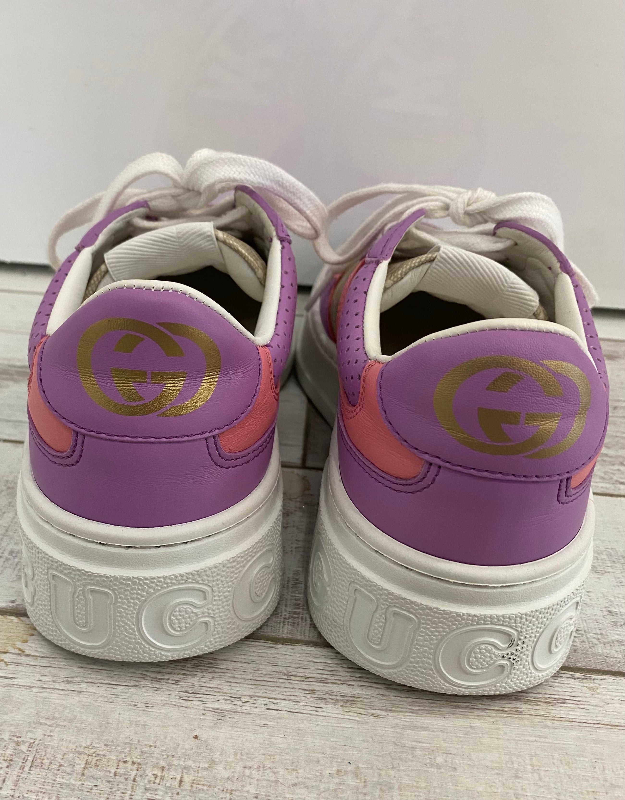 GUCCI GG SUPREME MONOGRAM PERFORATED PLATFORM SNEAKERS
