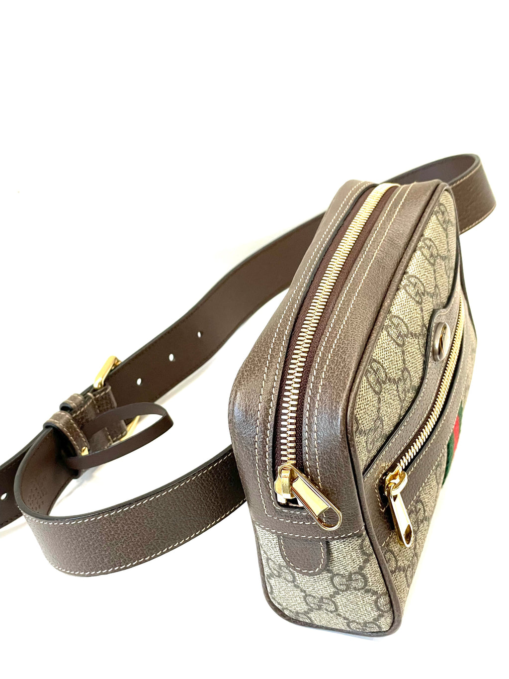 GUCCI GG SUPREME MONOGRAM SMALL OPHIDIA BELT BAG