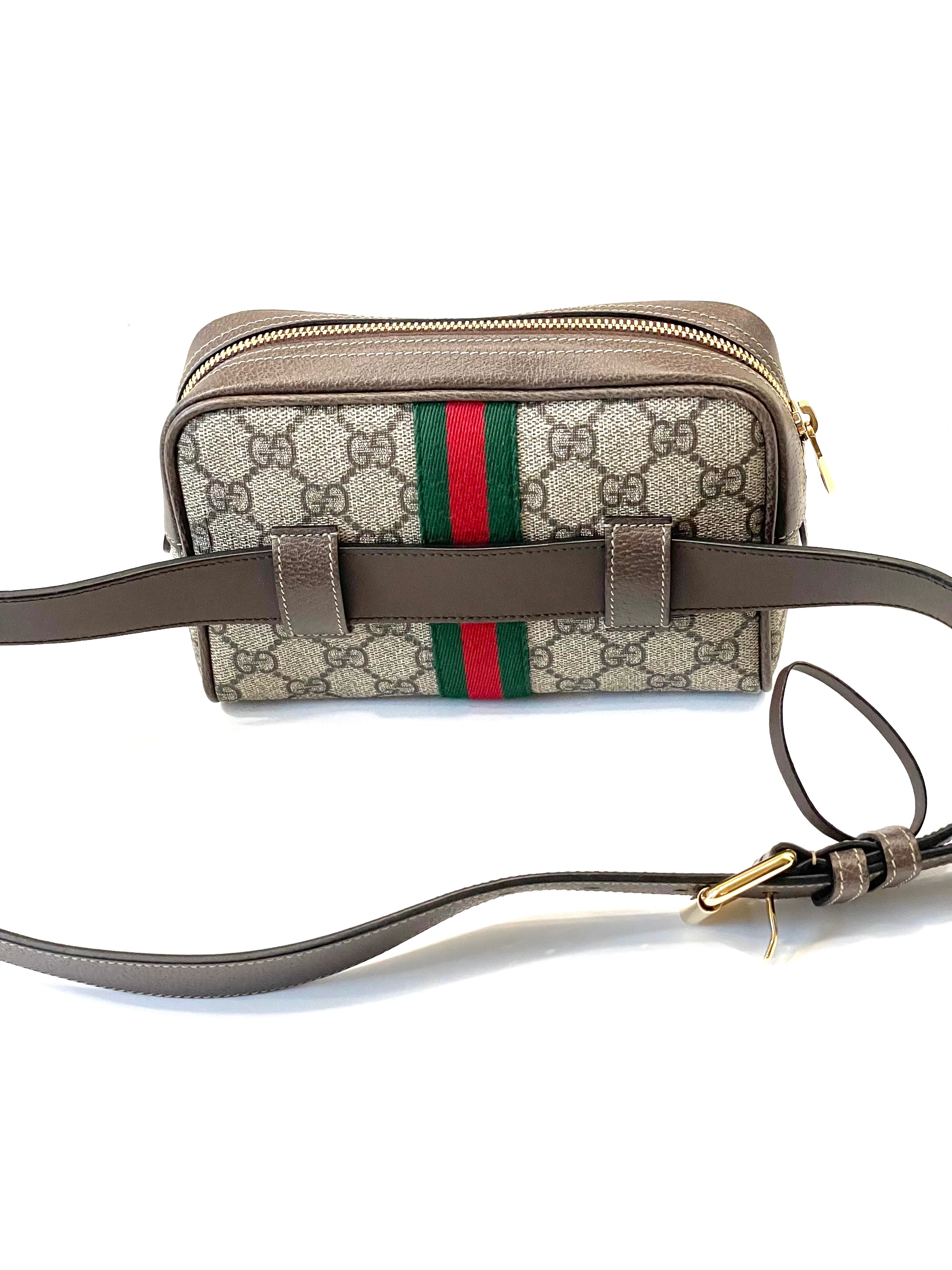 GUCCI GG SUPREME MONOGRAM SMALL OPHIDIA BELT BAG
