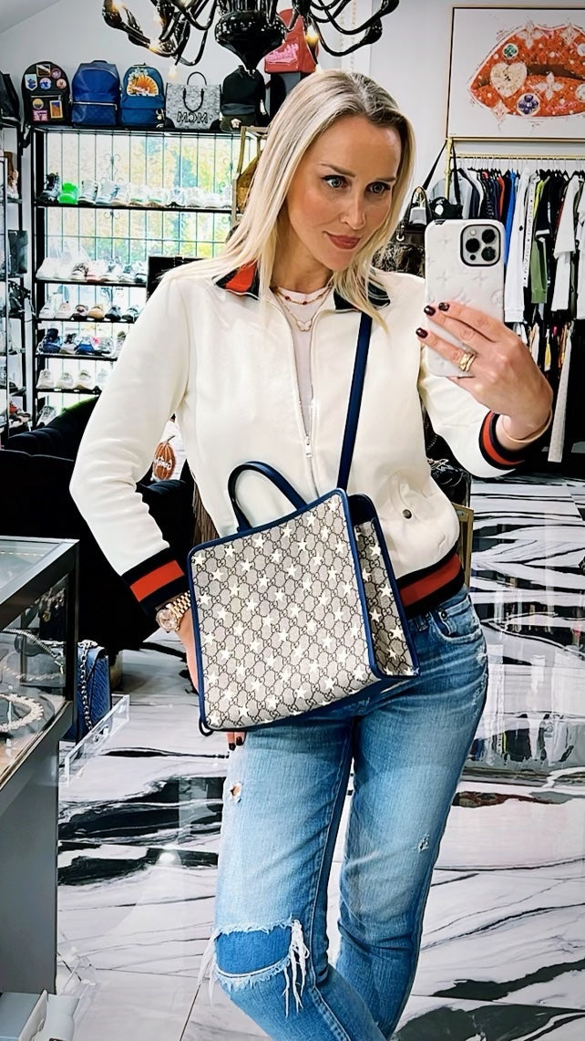 GUCCI GG SUPREME MONOGRAM STARS CHILDRENS TOTE BAG