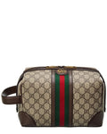 GUCCI GG SUPREME MONOGRAM WEB SAVOY TOILETRY BAG