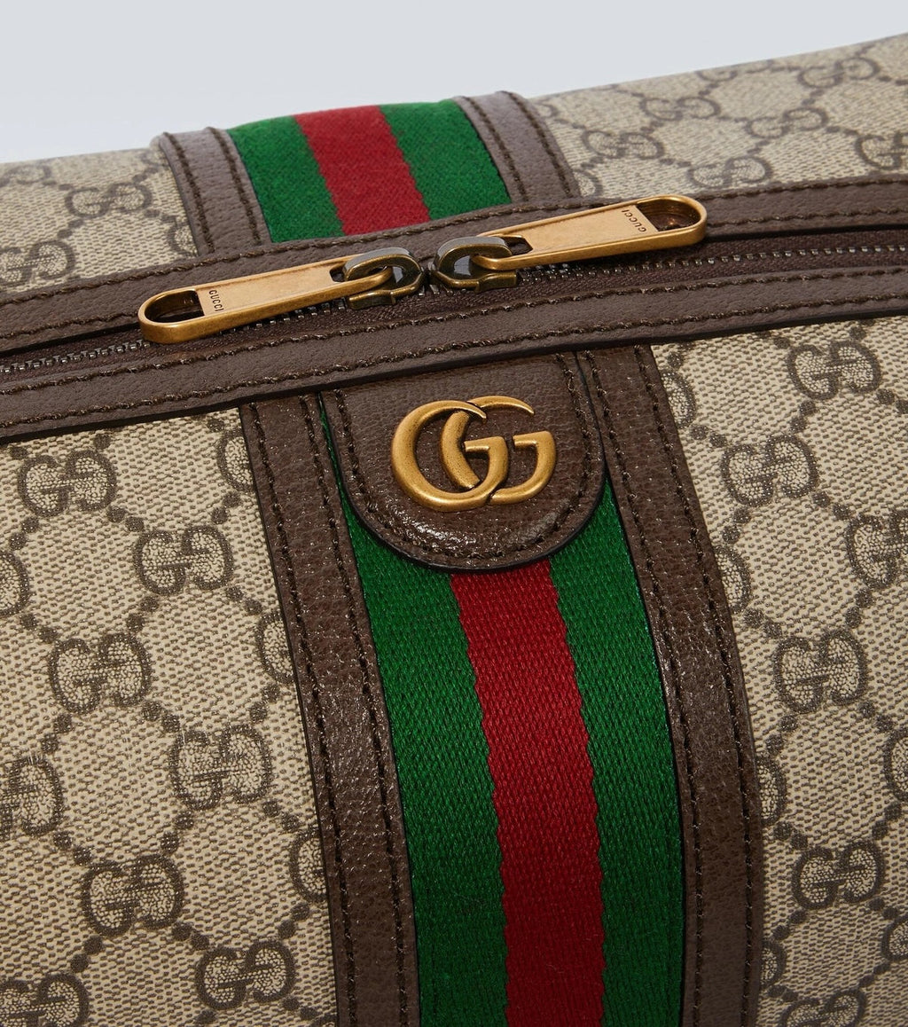 GUCCI GG SUPREME MONOGRAM WEB SAVOY TOILETRY BAG