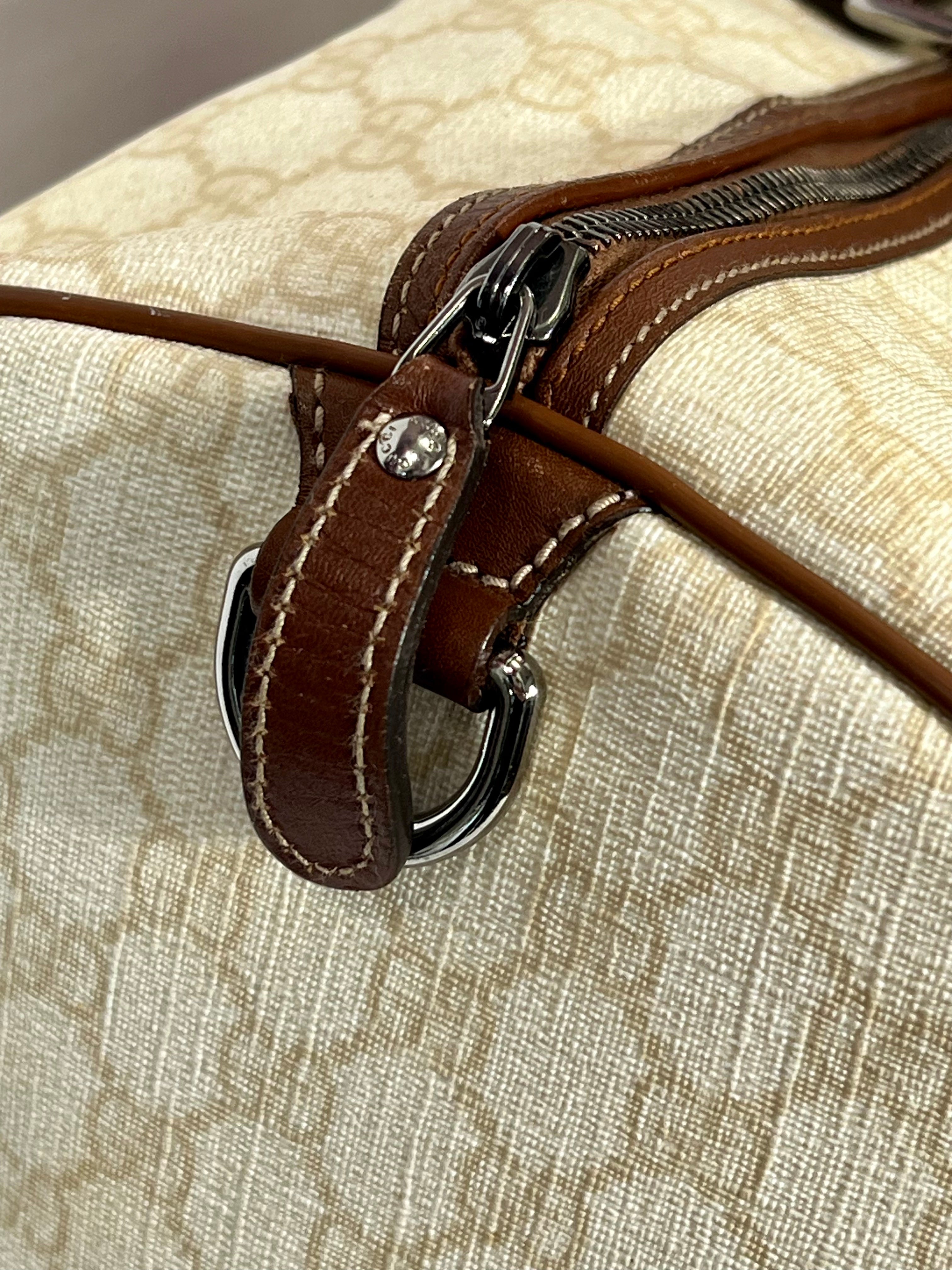 GUCCI GG SUPREME WEB LARGE DUFFLE BAG