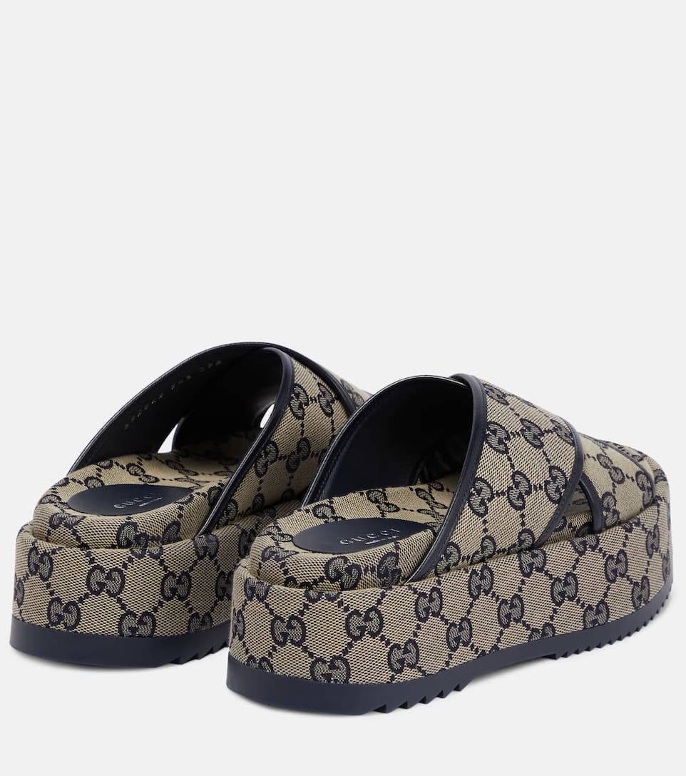 GUCCI GG SUPREME PLATFORM SANDALS