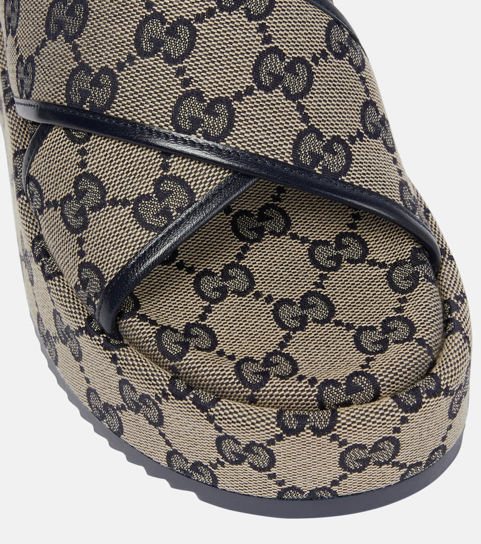 GUCCI GG SUPREME PLATFORM SANDALS