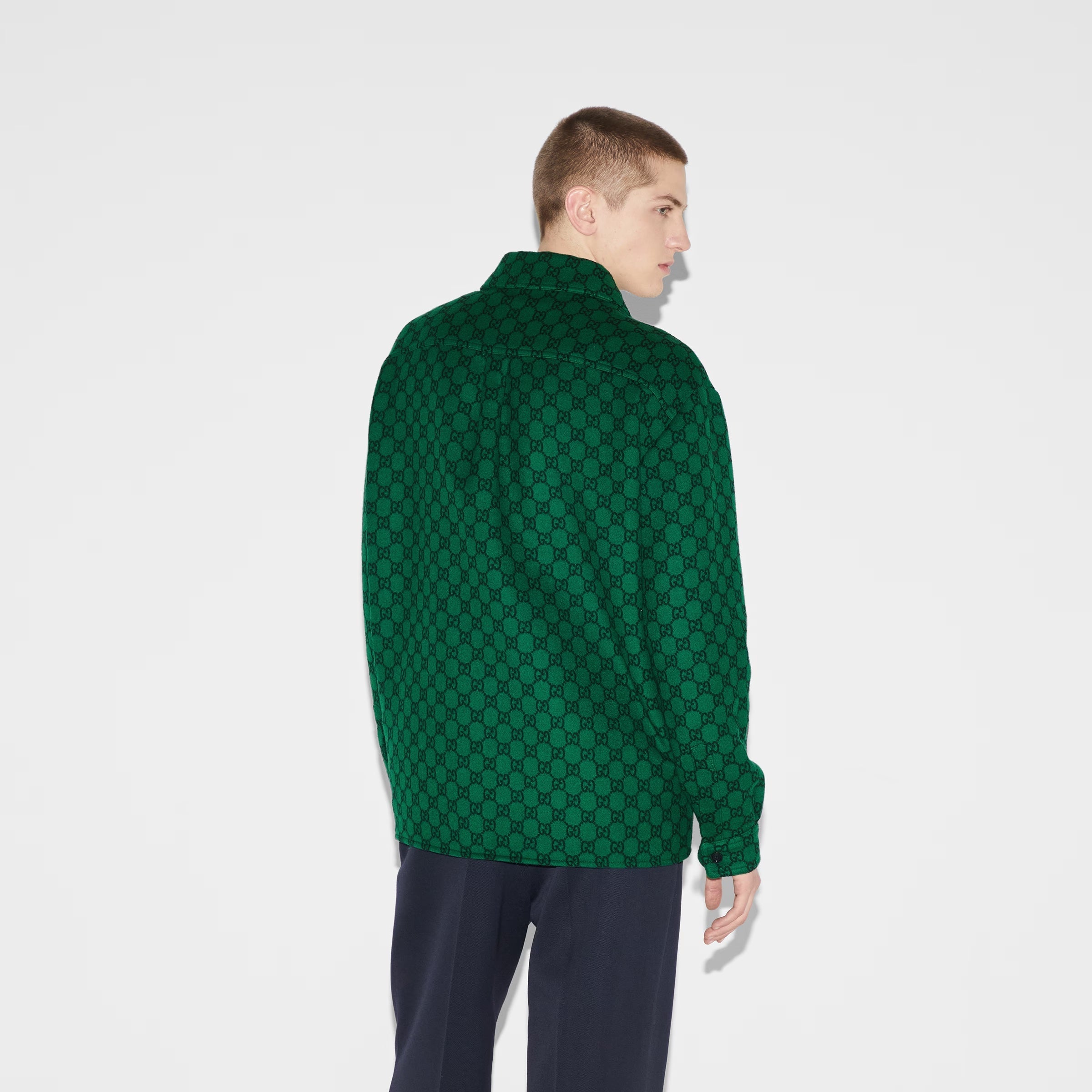 GUCCI GG WOOL FLANNEL PADDED JACKET