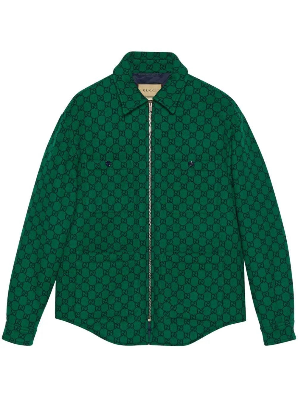 GUCCI GG WOOL FLANNEL PADDED JACKET