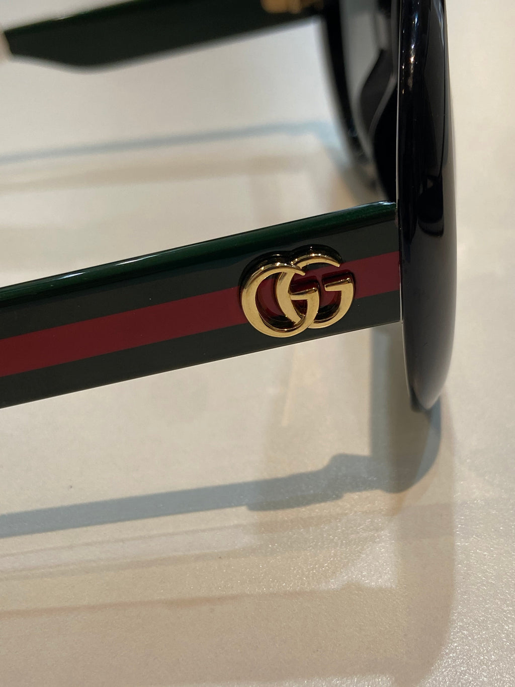 GUCCI GG WEB OVERSIZED ROUND FRAME SUNGLASSES
