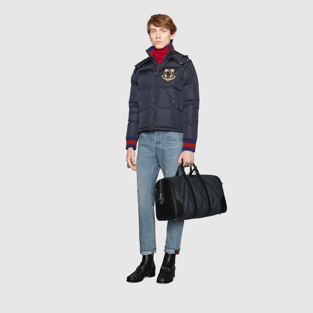 GUCCI GG LOGO COATED CAVAS DUFFLE BAG