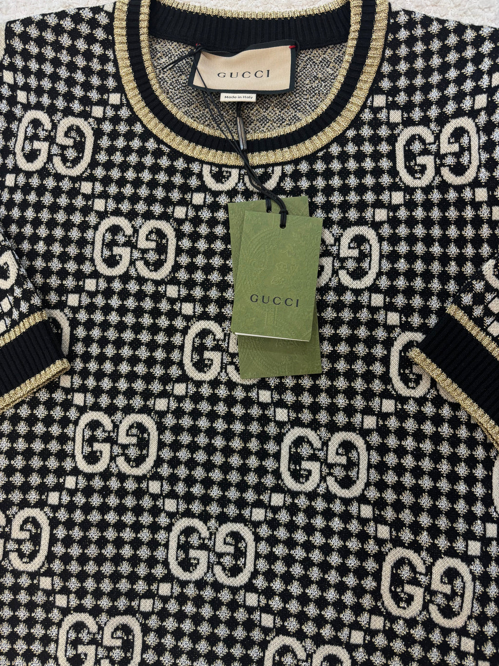 GUCCI GG WOOL BLEND JACQUARD TOP