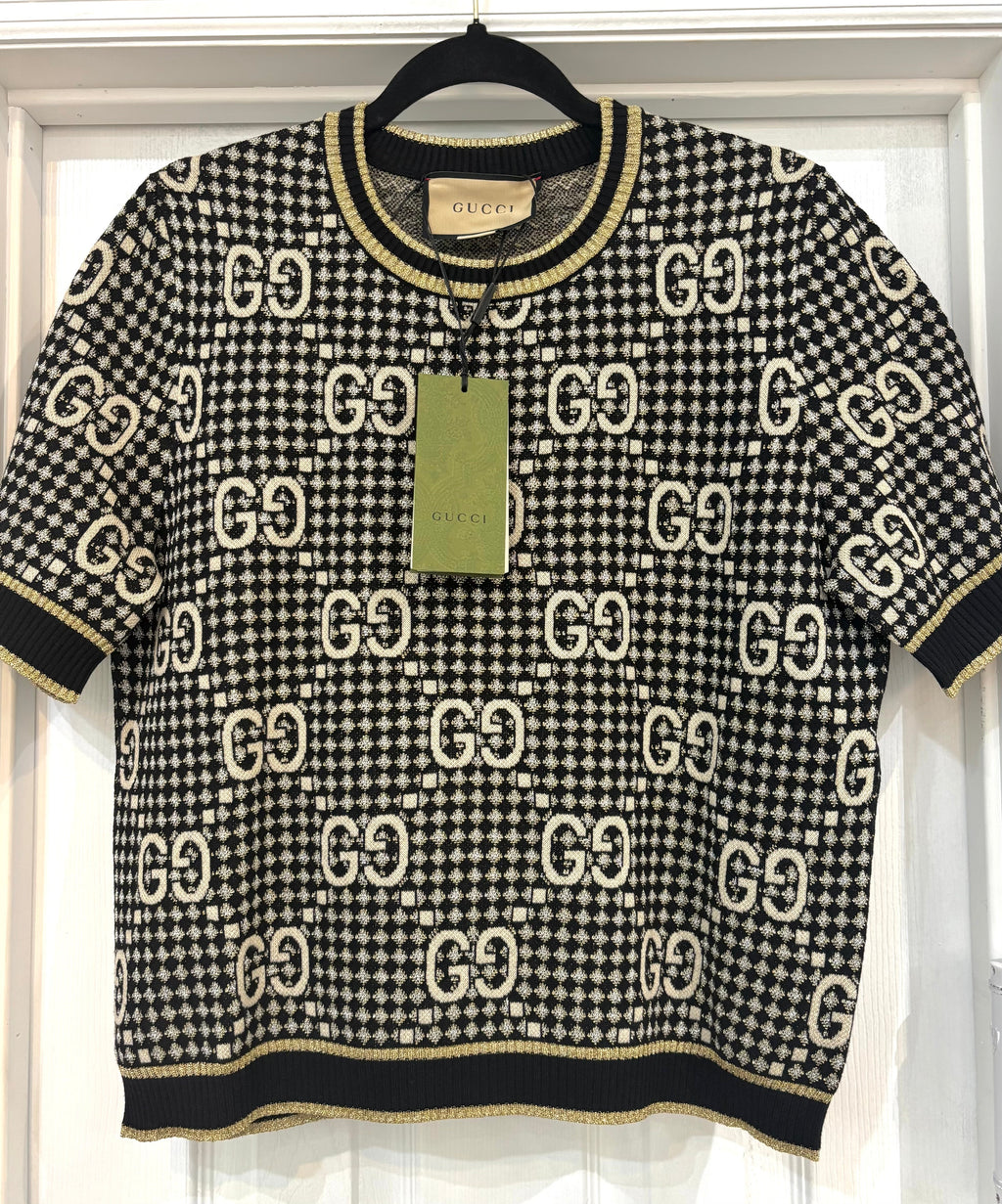 GUCCI GG WOOL BLEND JACQUARD TOP