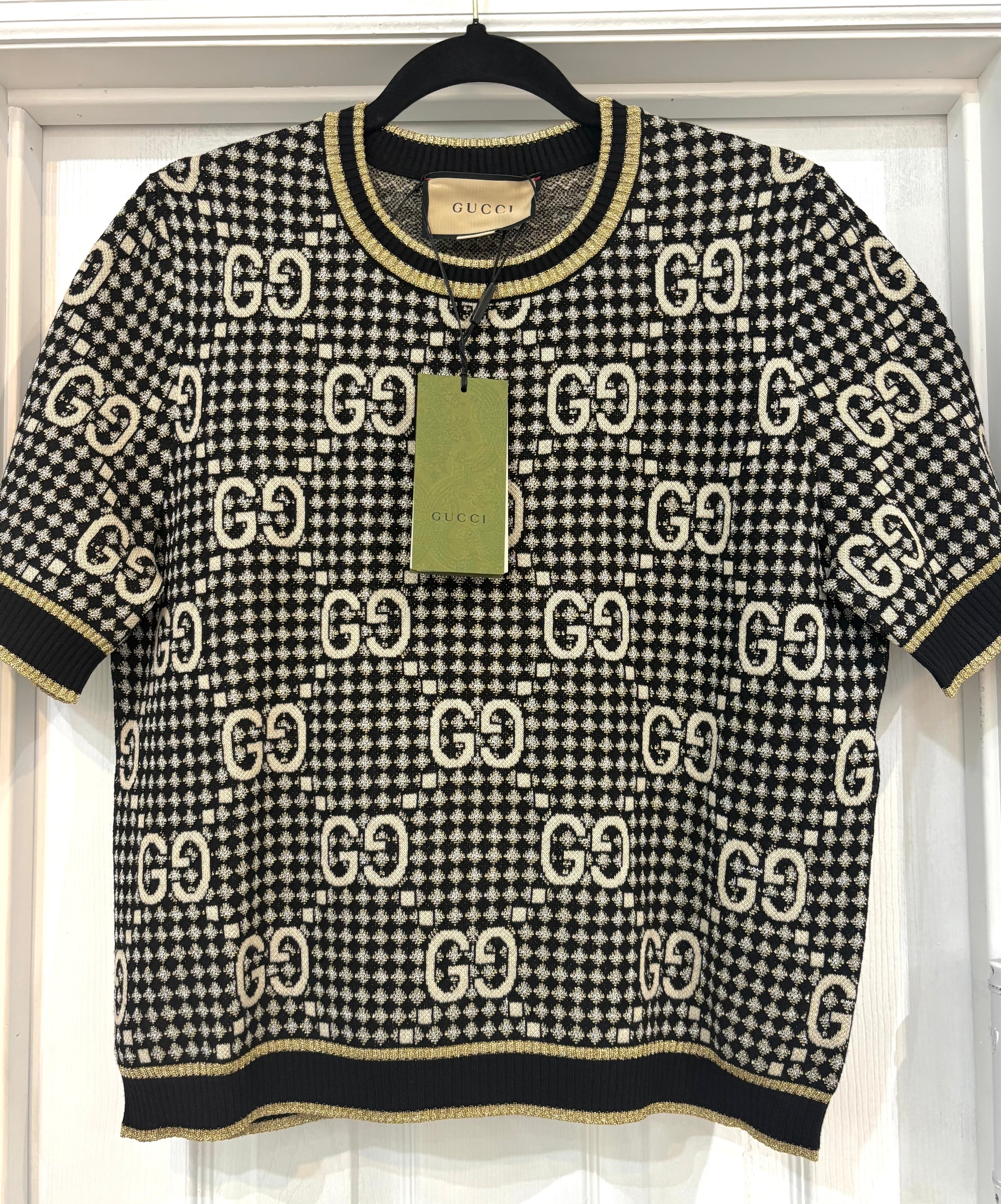GUCCI GG WOOL BLEND JACQUARD TOP
