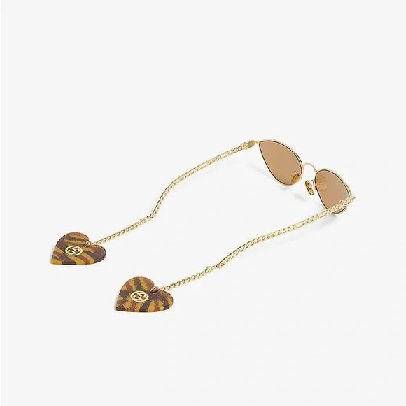 GUCCI GOLD CHAIN CAT-EYE SUNGLASSES