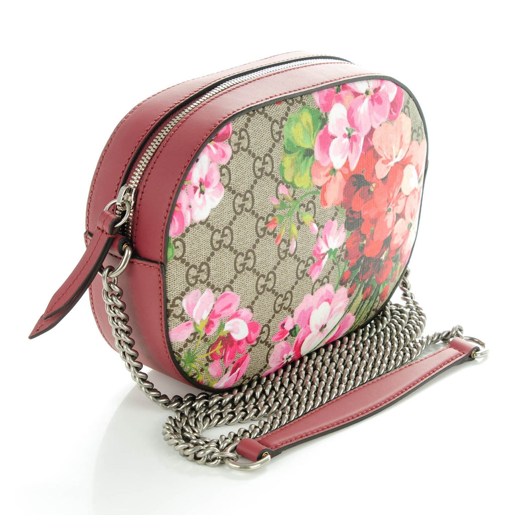 GUCCI GG SUPREME MONOGRAM BLOOMS MINI CHAIN BAG