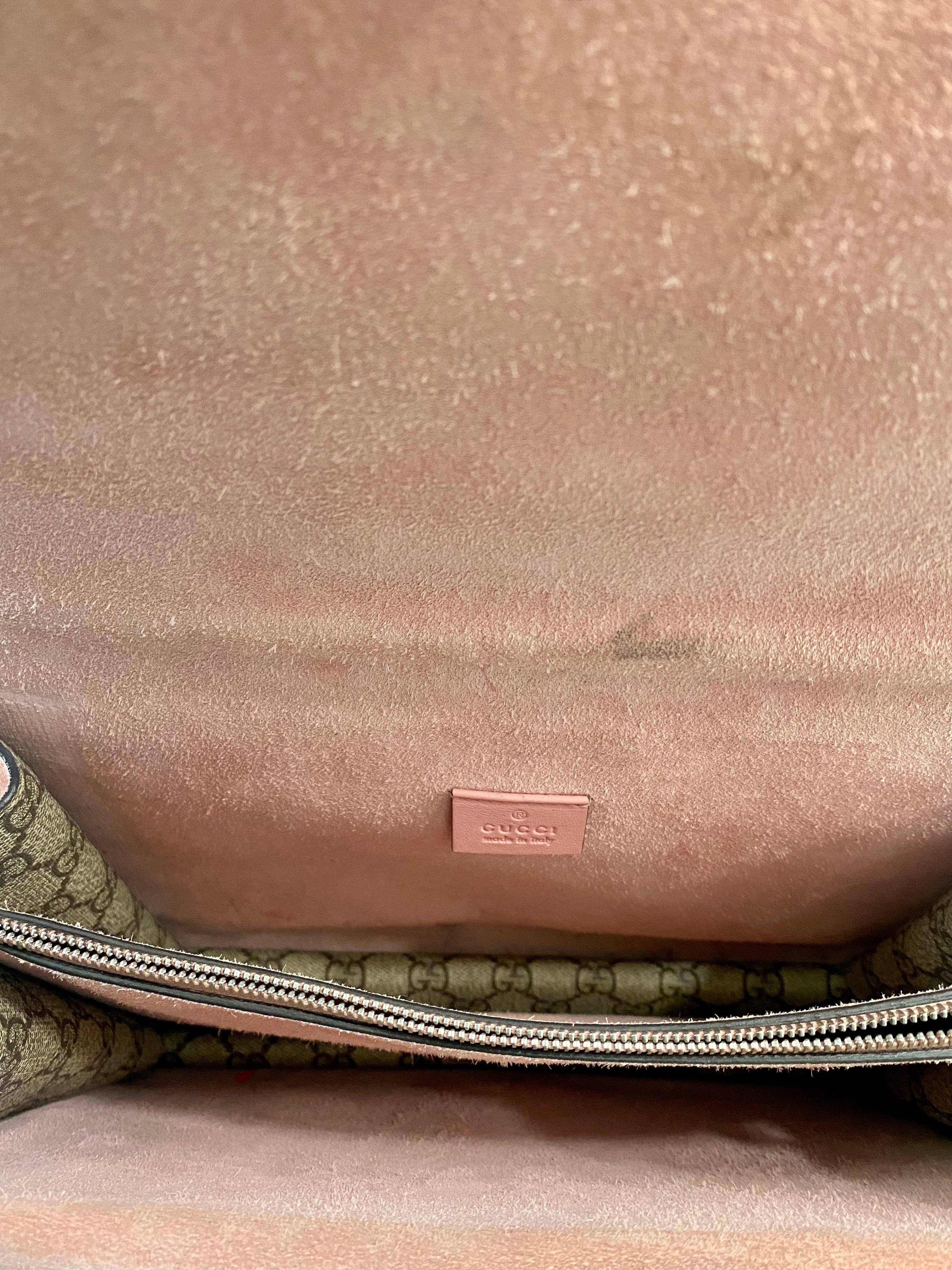 GUCCI GG SUPREME MONOGRAM DIONYSUS SUEDE CRYSTAL MEDIUM SHOULDER BAG