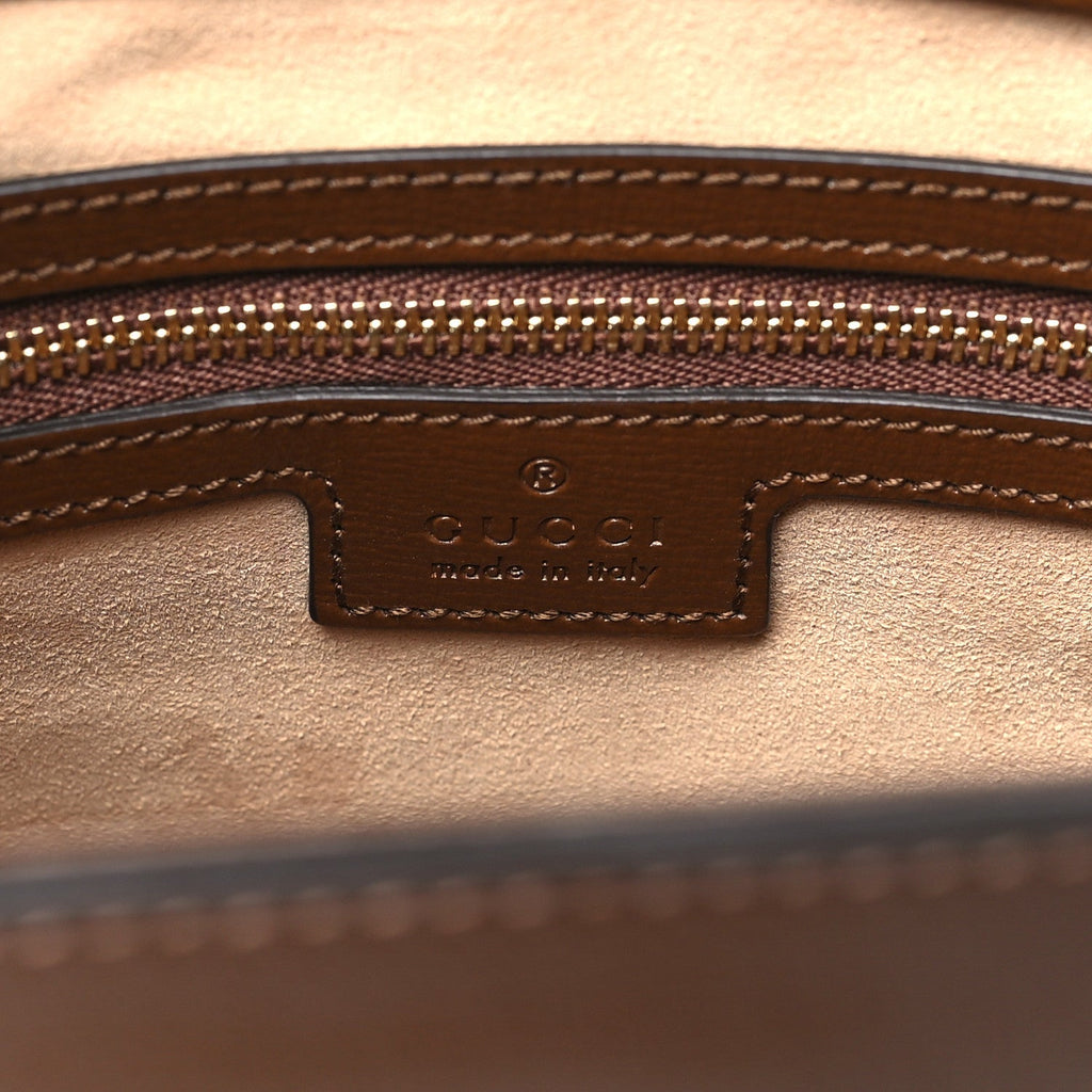 GUCCI GG SUPREME MONOGRAM AZALEA CALFSKIN WEB JACKIE 1961 TOTE BAG