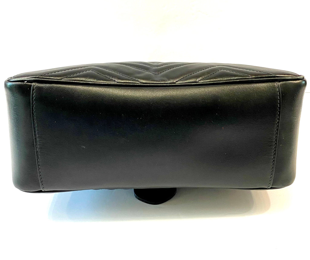 GUCCI GG MARMONT CALFSKIN LEATHER SMALL TOP HANDLE BAG