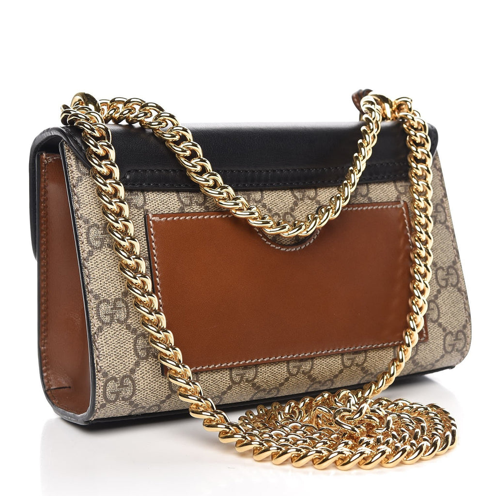 GUCCI GG SUPREME SMALL PADLOCK CHAIN BAG