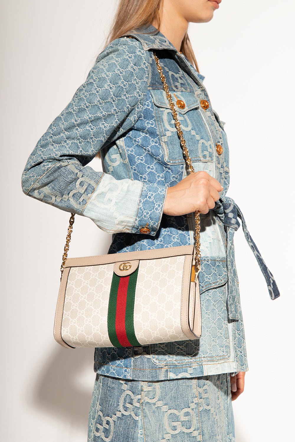 GUCCI GG SUPREME MONOGRAM OPHIDIA SHOULDER BAG