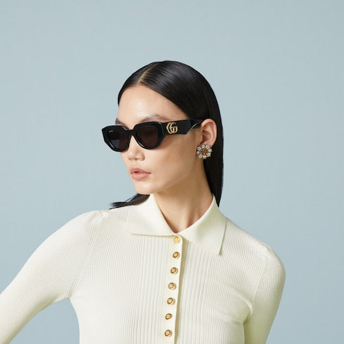 GUCCI GG1421S CAT EYE GEOMETRIC FRAME SUNGLASSES