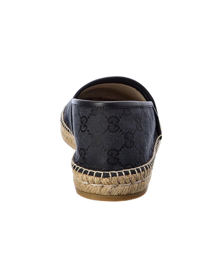 GUCCI GG MONOGRAM CANVAS & LEATHER ESPADRILLE