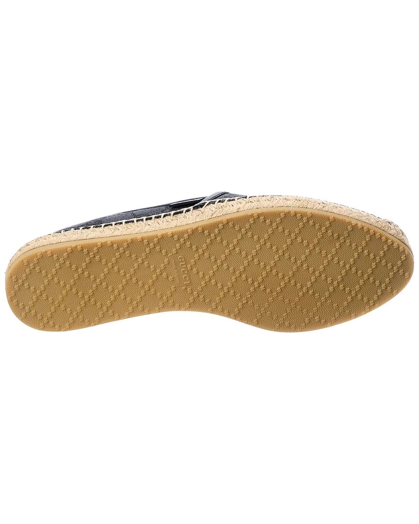 GUCCI GG MONOGRAM CANVAS & LEATHER ESPADRILLE