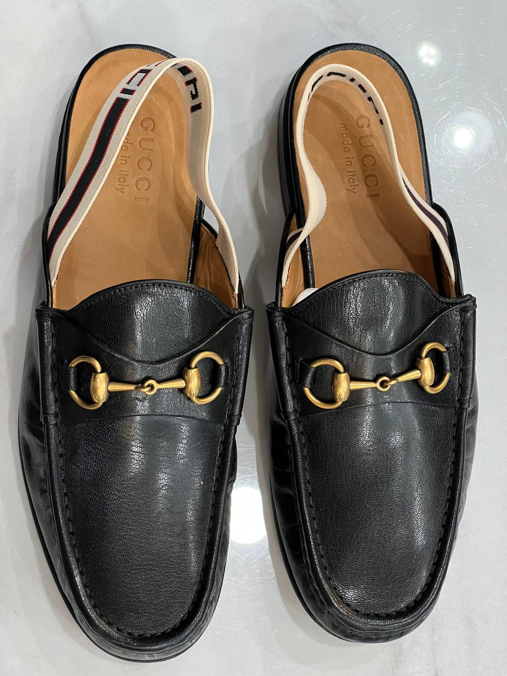 GUCCI GOATSKIN HORSEBIT SLINGBACK MULES