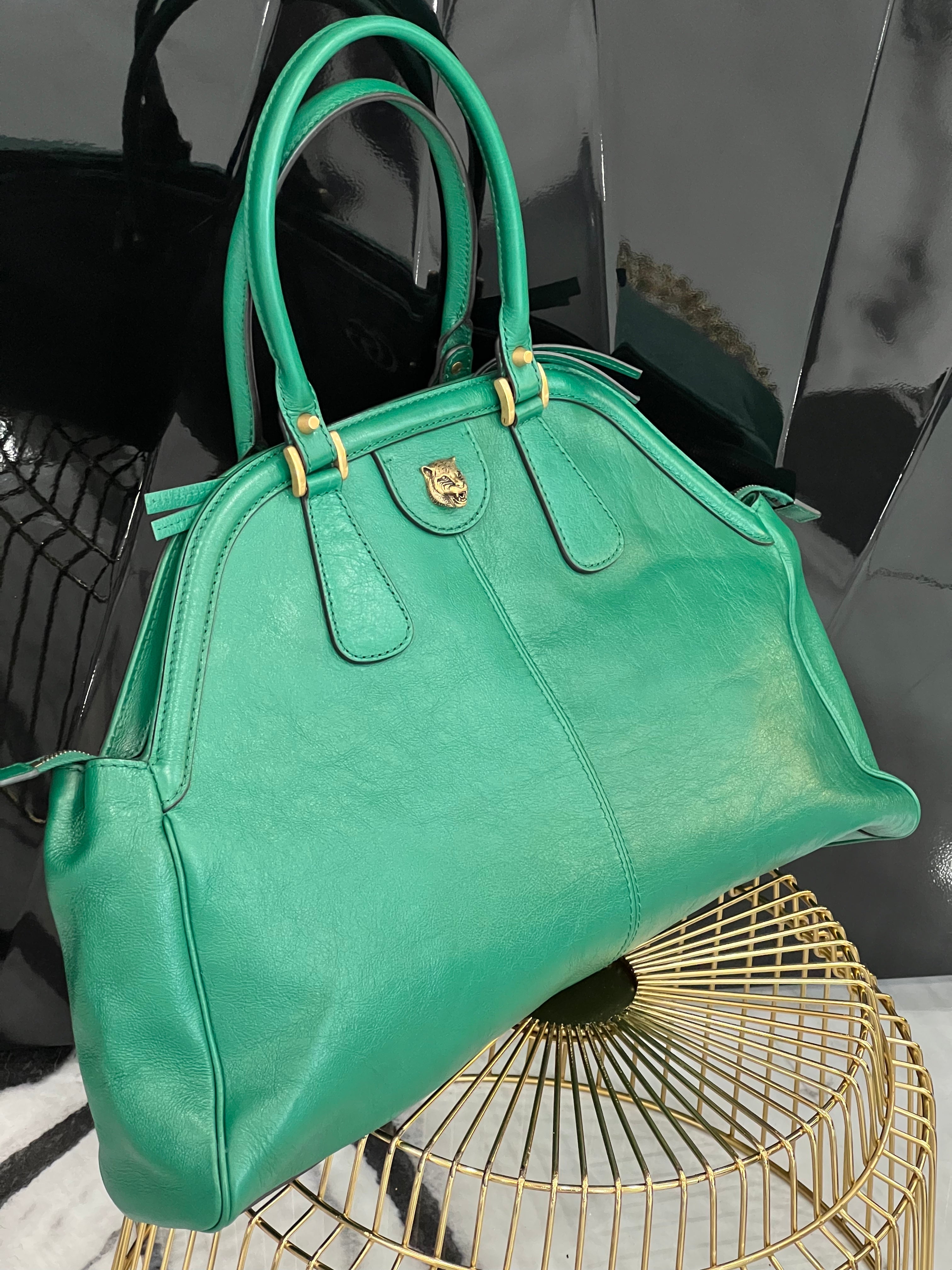 GUCCI LARGE RE BELLE LEATHER DOME BAG