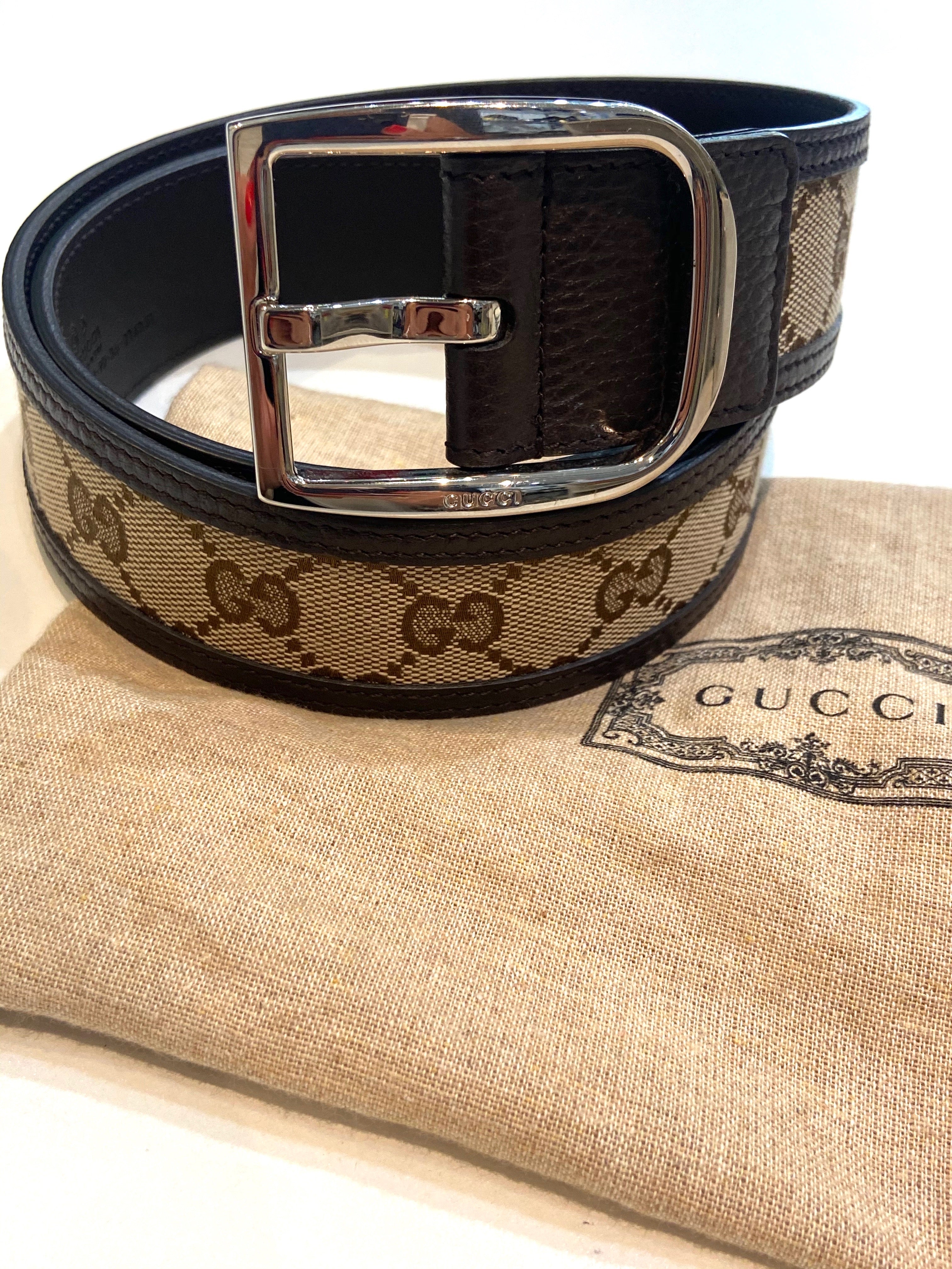 GUCCI GG SUPREME GUCCISSIMA CALFSKIN 40MM PALLADIUM BUCKLE BELT