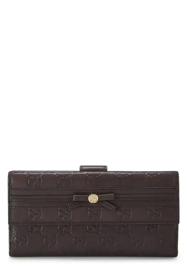 GUCCI GUCCISSIMA MAYFAIR CALFSKIN LEATHER LONG BIFOLD WALLET