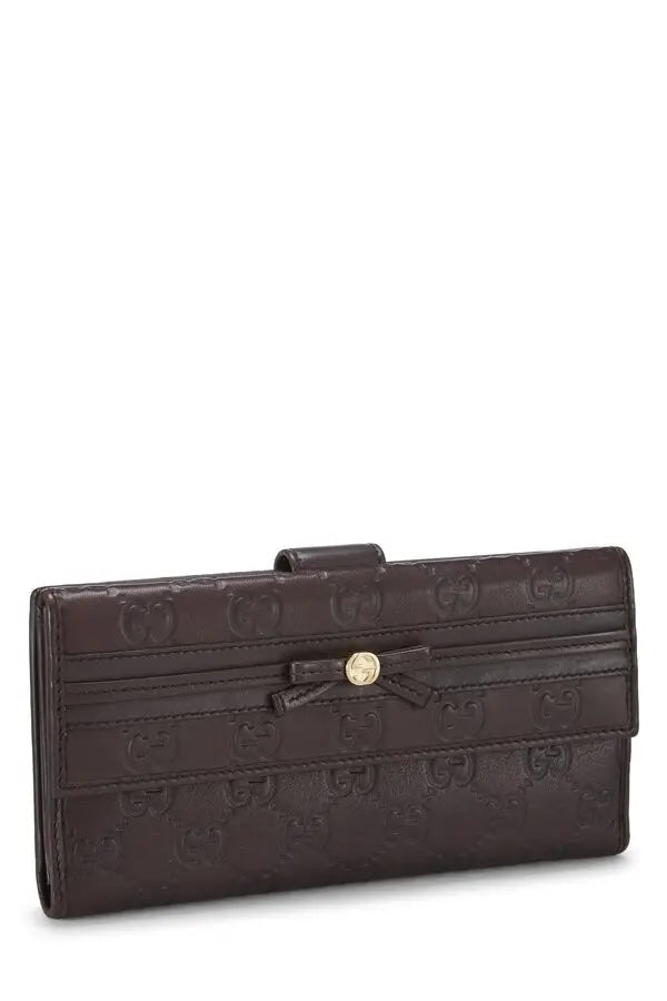 GUCCI GUCCISSIMA MAYFAIR CALFSKIN LEATHER LONG BIFOLD WALLET