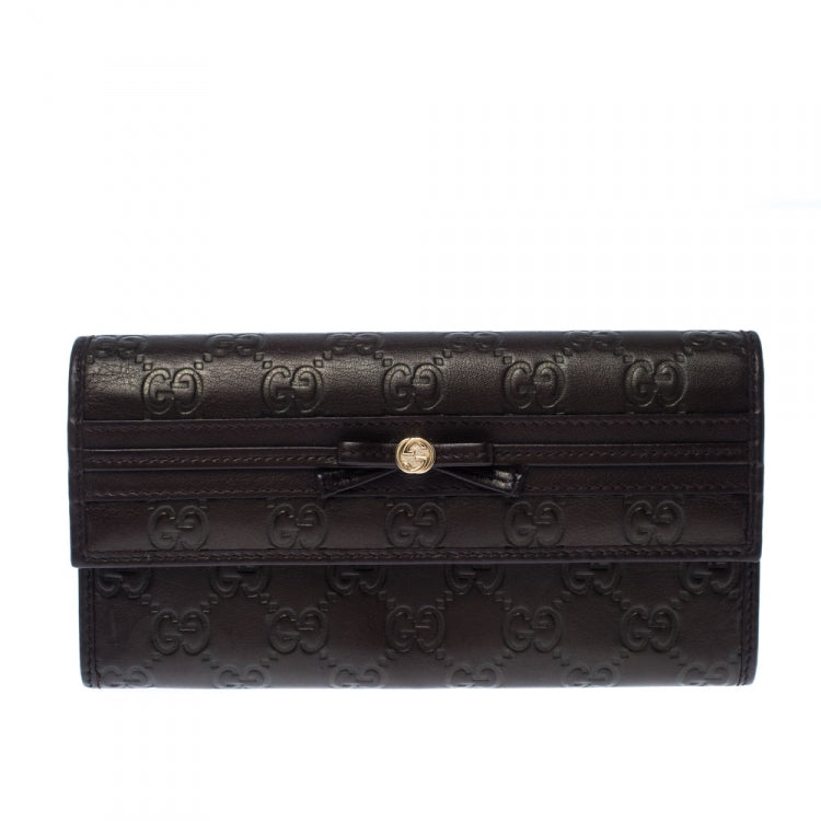 GUCCI GUCCISSIMA MAYFAIR CALFSKIN LEATHER LONG BIFOLD WALLET