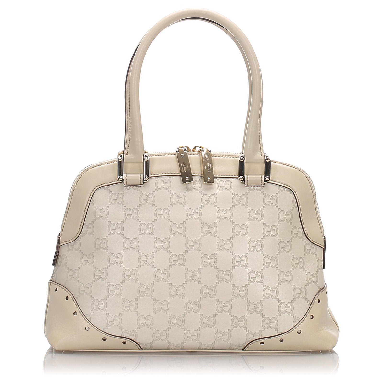 GUCCI GUCCISSIMA HORSEBIT LOGO PLAQUE CALFSKIN SHOULDER BAG