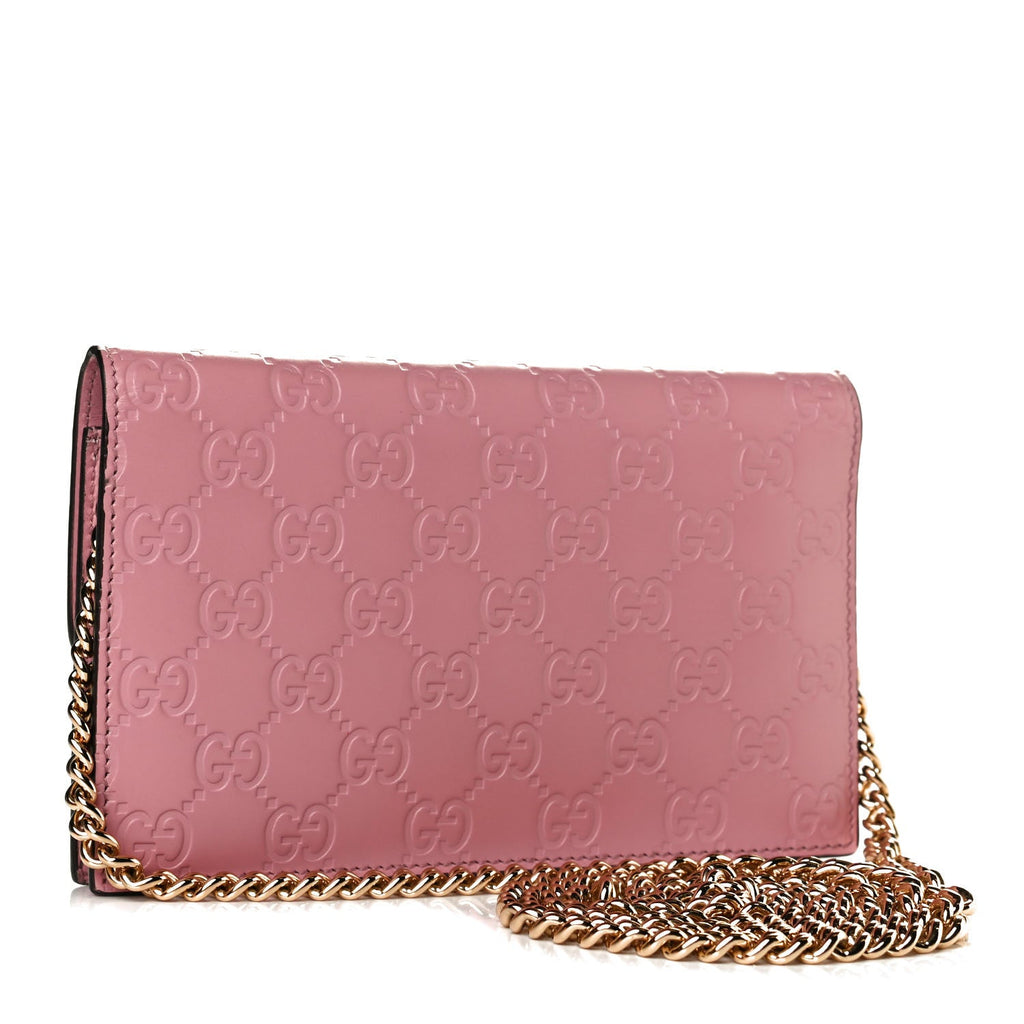 GUCCI GUCCISSIMA LEATHER ICON CHAIN WALLET