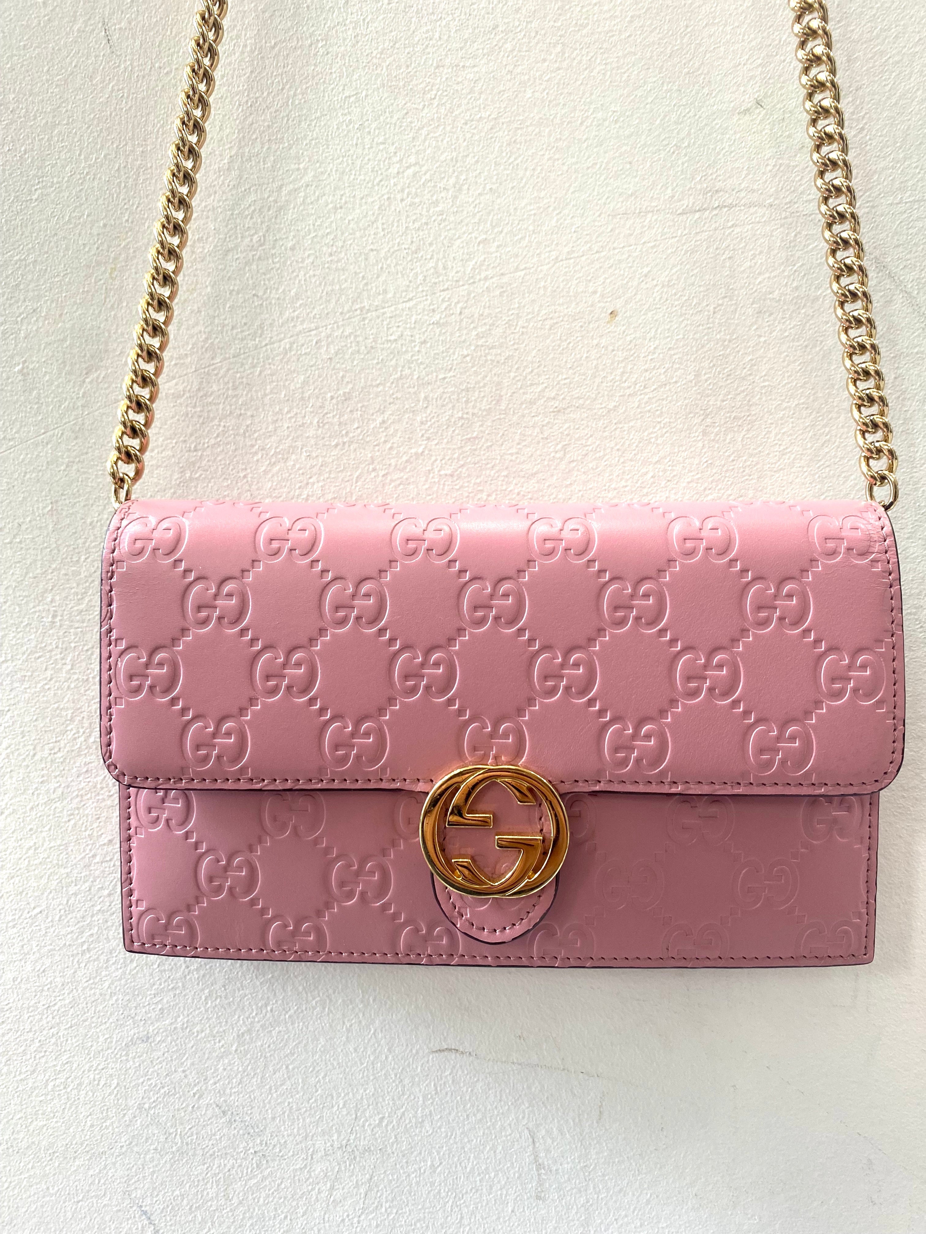 GUCCI GUCCISSIMA LEATHER ICON CHAIN WALLET