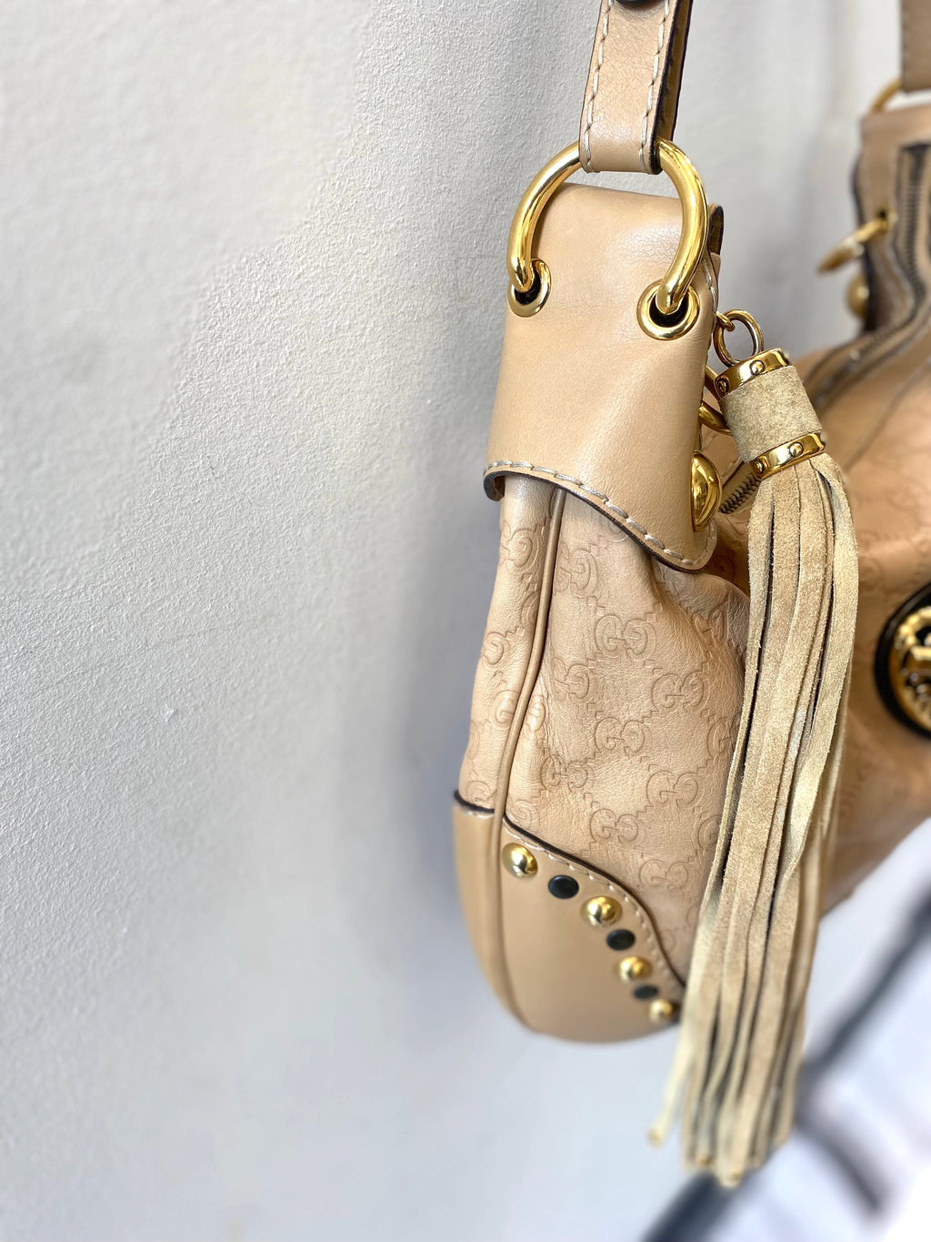 GUCCI GUCCISSIMA LEATHER BABOUSKA HEART HOBO BAG