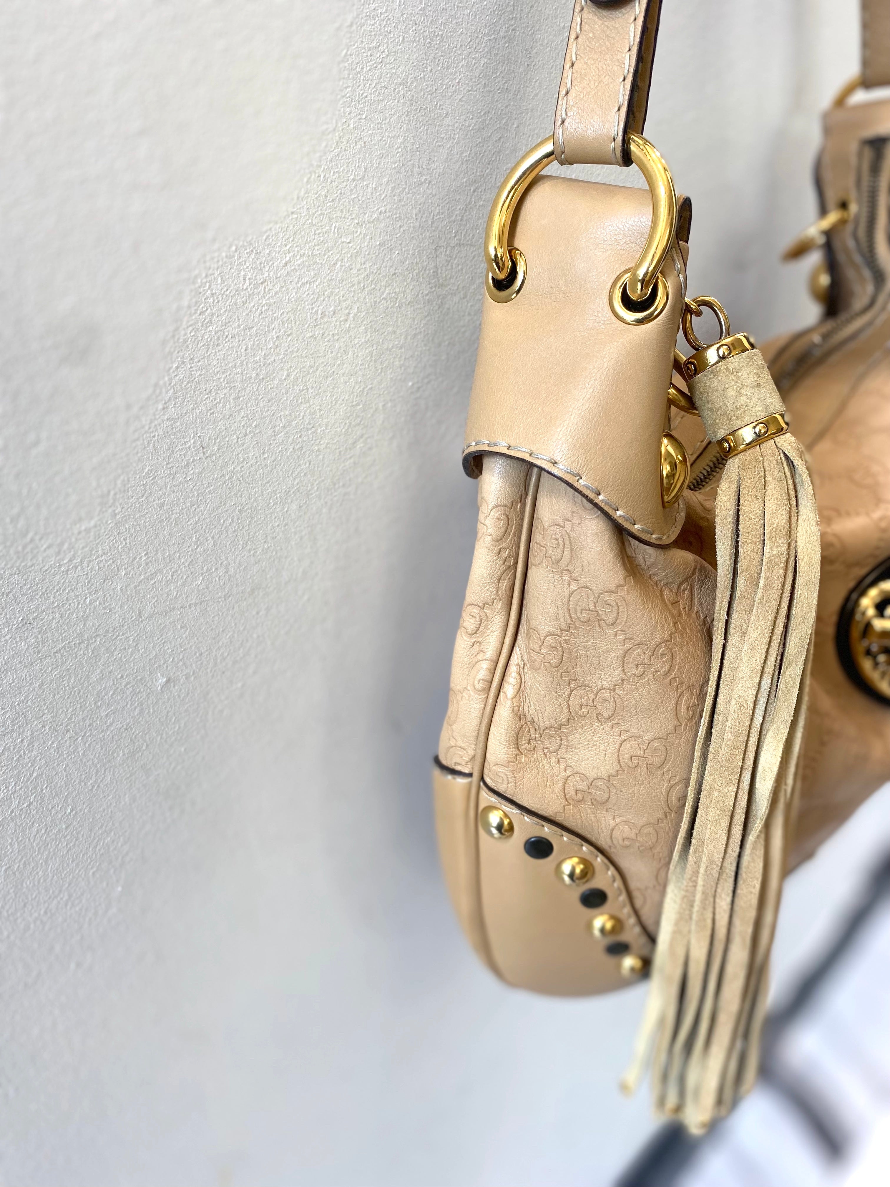 GUCCI GUCCISSIMA LEATHER BABOUSKA HEART HOBO BAG