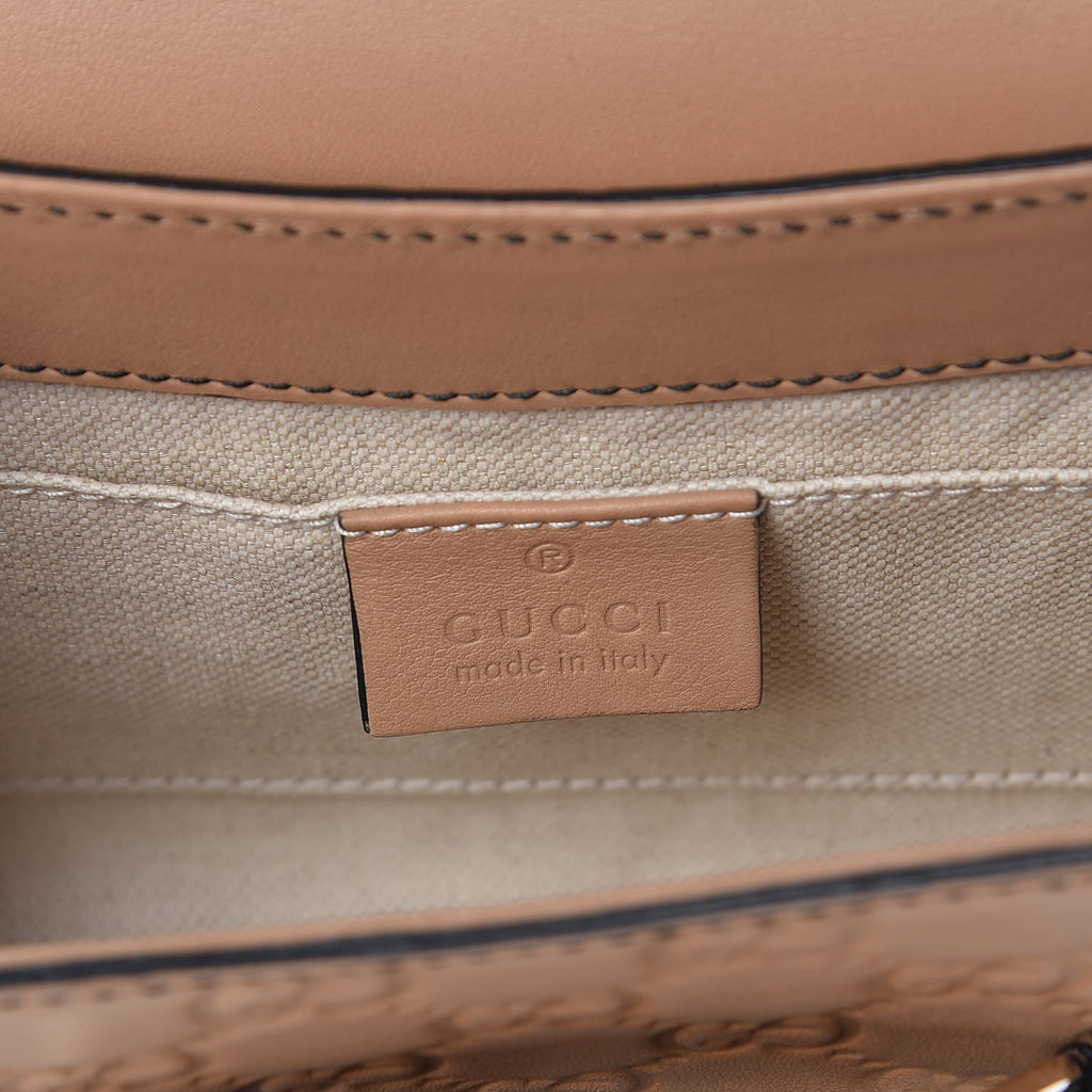 GUCCI GUCCISSIMA LEATHER MINI EMILY CHAIN CROSSBODY BAG