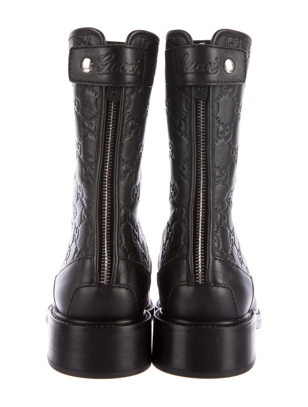GUCCI GUCCISSIMA  MONOGRAM EMBOSSED LEATHER BOOTS