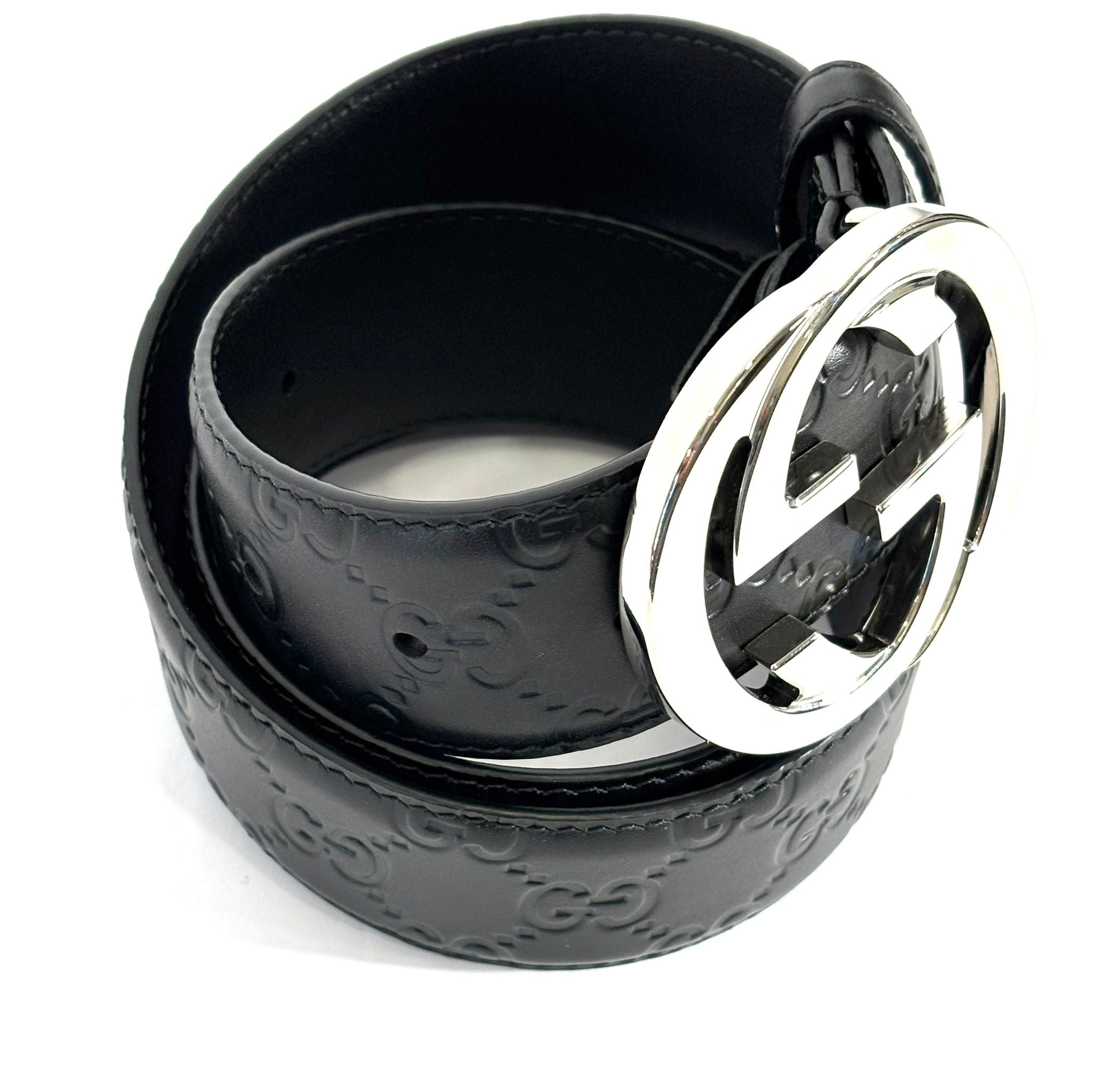 GUCCI GG GUCCISSIMMA CALFSKIN LEATHER BELT