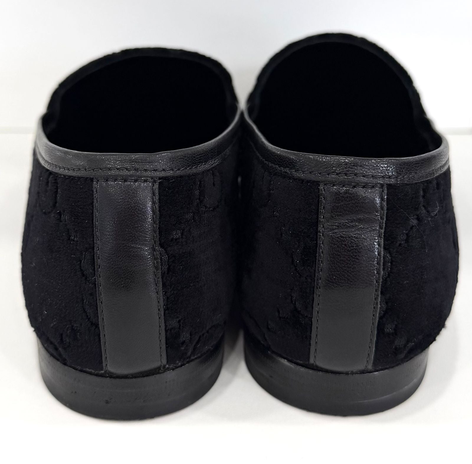 GUCCI GG MONOGRAM HORSEBIT JORDAAN VELVET LOAFERS