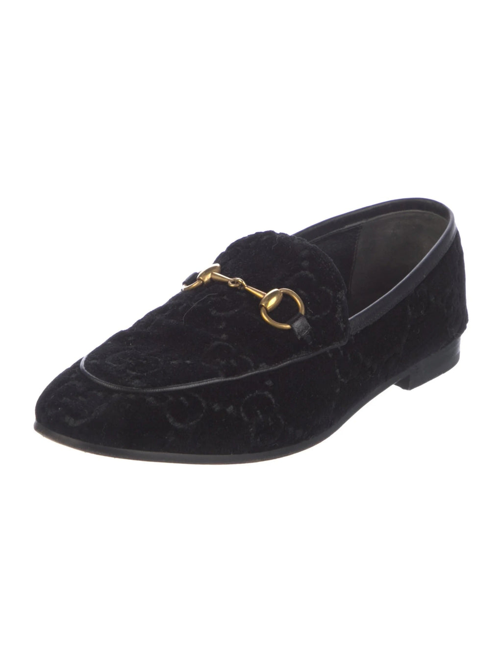 GUCCI GG MONOGRAM HORSEBIT JORDAAN VELVET LOAFERS