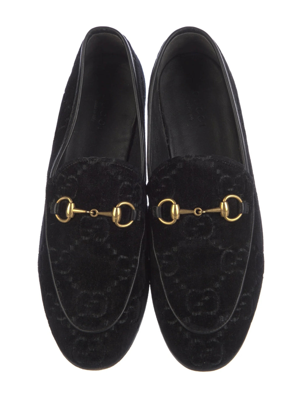GUCCI GG MONOGRAM HORSEBIT JORDAAN VELVET LOAFERS