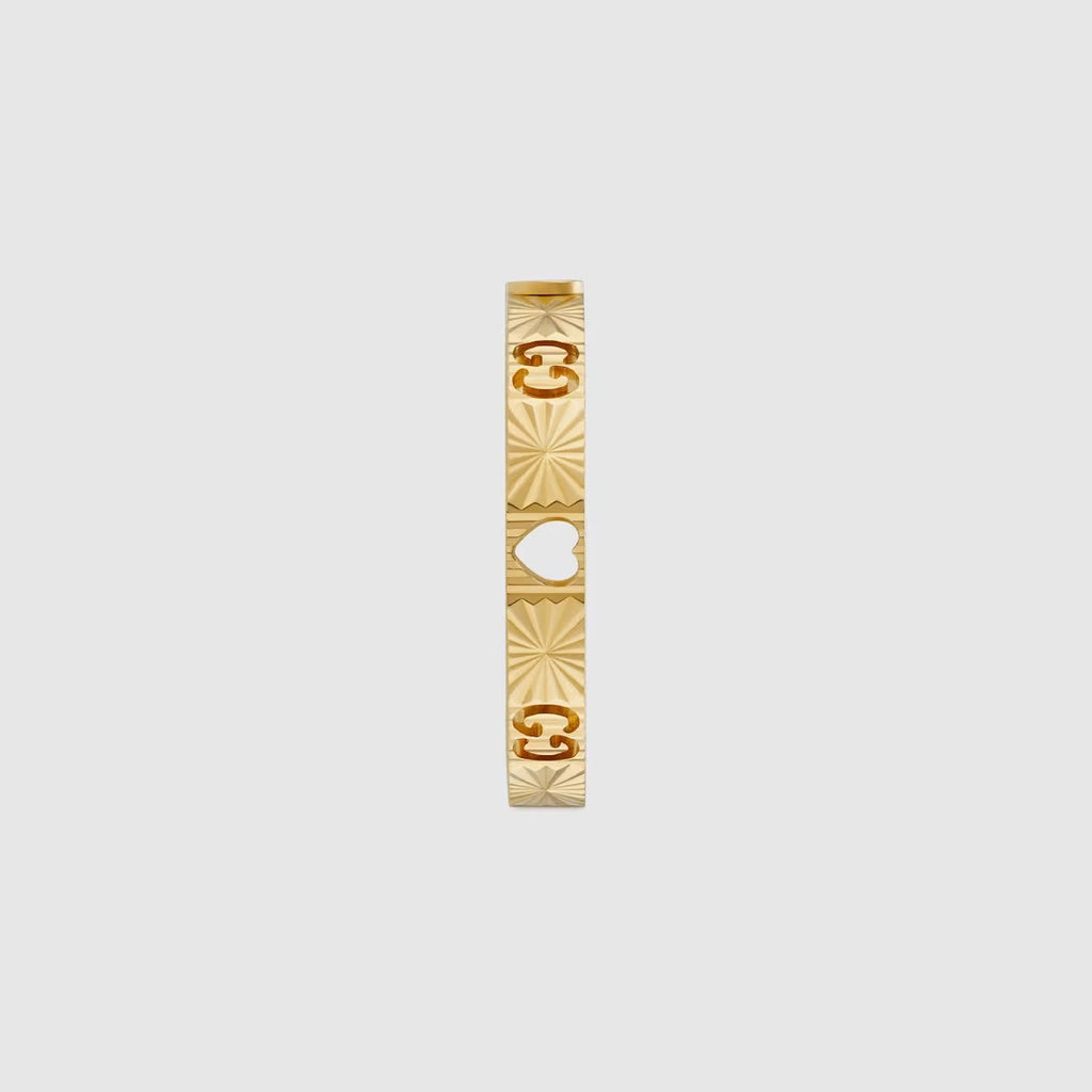 GUCCI ICON 18K GOLD DIAMOND HEART RING