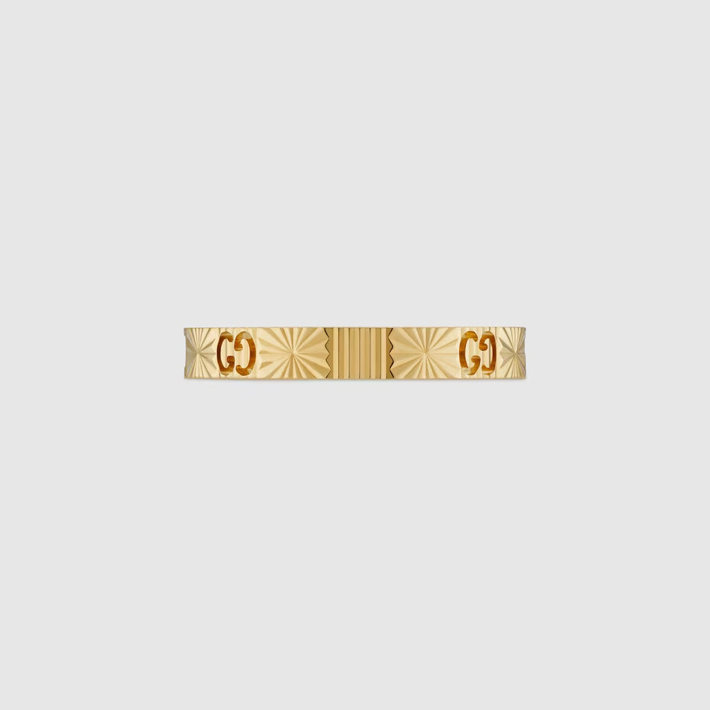 GUCCI ICON 18K GOLD DIAMOND HEART RING