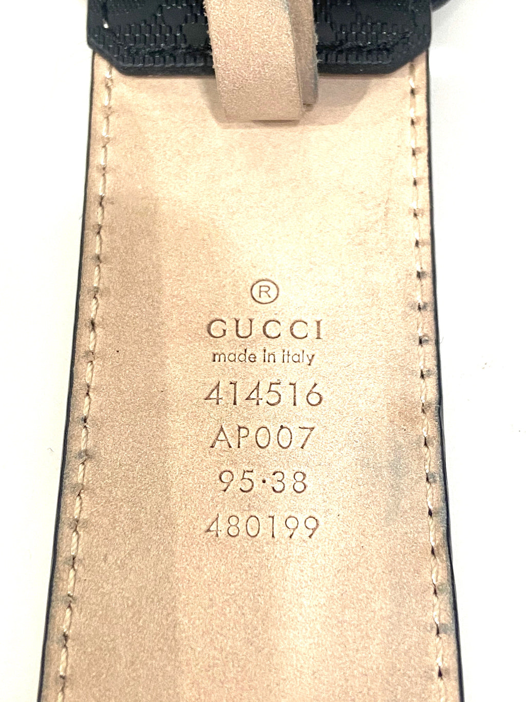 GUCCI GG IMPRIME MONOGRAM LEATHER BELT